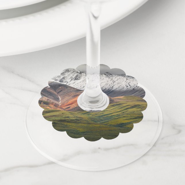 Etiqueta Para Taça De Vinho Montanha policromática, Denali NP, Alasca (Close Up)