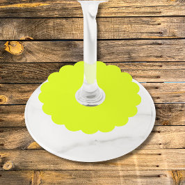 Etiqueta Para Taça De Vinho Neon Chartreuse Sólido Cor | Cor da tendência