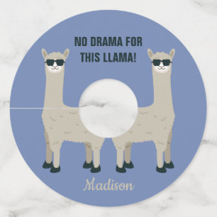 Etiqueta Para Taça De Vinho Nome personalizado do Llama legal, texto e marcas