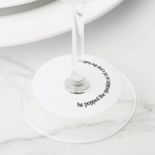 Etiqueta Para Taça De Vinho Partido de Compromisso de Casamento Personalizado