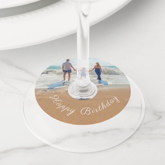 Etiqueta Para Taça De Vinho Personalize sua foto e texto, etiqueta de vidro de (Close Up)