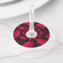 Etiqueta Para Taça De Vinho Pétala Preta Rubi Vermelho