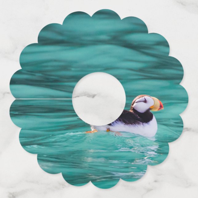 Etiqueta Para Taça De Vinho Puffin In Resurrection Bay, Alaska (Verso)