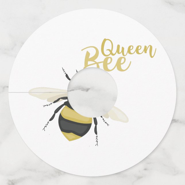 Etiqueta Para Taça De Vinho Rainha Bee (Frente)