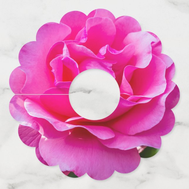 Etiqueta Para Taça De Vinho Rosa rosa delicada. (Verso)