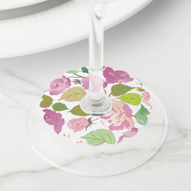 Etiqueta Para Taça De Vinho Rosas 17 (Close Up)