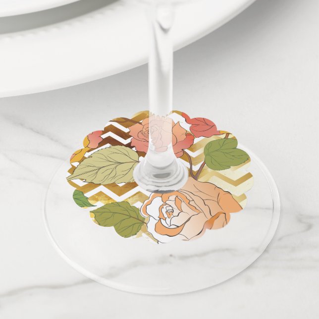Etiqueta Para Taça De Vinho Rosas 28 (Close Up)