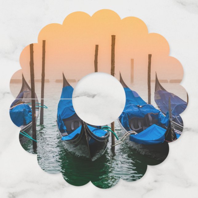 Etiqueta Para Taça De Vinho Sol em Veneza (Verso)