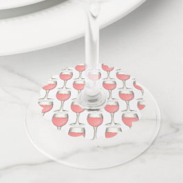 Etiqueta Para Taça De Vinho Taças para Degustação de Vinho Rosé Blush Pink Ros
