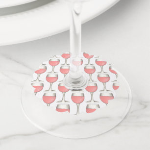 Etiqueta Para Taça De Vinho Taças para Degustação de Vinho Rosé Blush Pink Ros