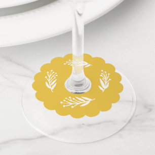 Etiqueta Para Taça De Vinho Tag rústico do vinho do vazio do amarelo da abelh