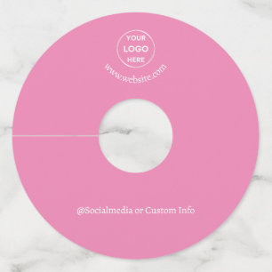 Etiqueta Para Taça De Vinho Texto do logotipo personalizado cor-de-rosa Texto 