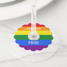 Etiqueta Para Taça De Vinho Texto personalizado Marcas de vidro do Rainbow Fla