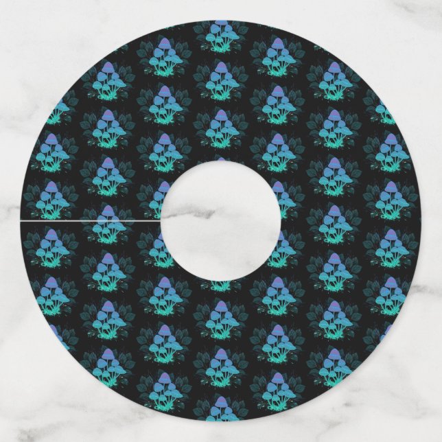 Etiqueta Para Taça De Vinho Toadstools em arbustos (Frente)