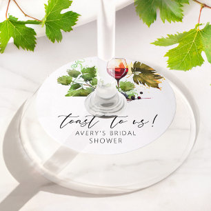 Etiqueta Para Taça De Vinho Tostão Vintage Para Nós Cálice de Vinho Aquarela
