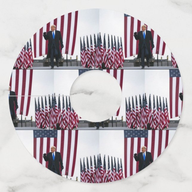 Etiqueta Para Taça De Vinho Trump 2024 Retire a América (Verso)