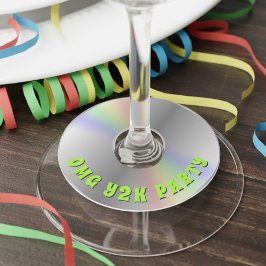 Etiqueta Para Taça De Vinho Unidade de CD Y2K de retrô engraçado