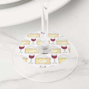 Etiqueta Para Taça De Vinho Vidro da Celebração do Provando de Queijo de Vinho