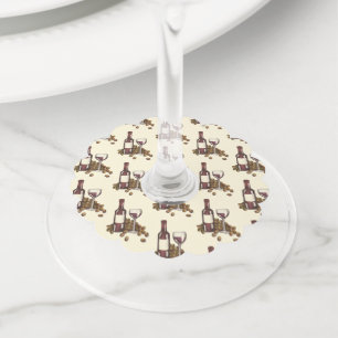 Etiqueta Para Taça De Vinho Vidro Vidro Vidro Vidro Uvas Vinho Provando Vinho