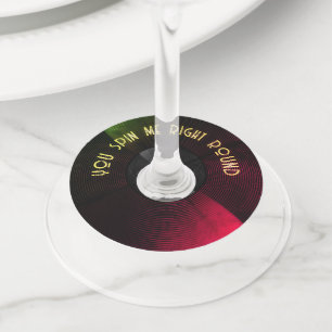 Etiqueta Para Taça De Vinho Vinil Vibes Vidro Vidro Tag-Gire sua ponta em esti