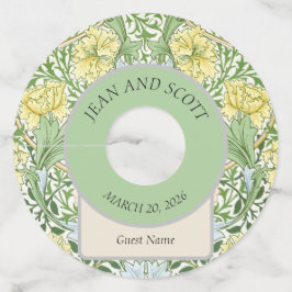 Etiqueta Para Taça De Vinho Wm Morris Myrtle Floral Arte Nova Brilhante