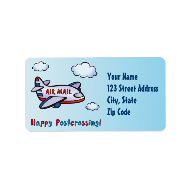 Etiqueta Parabéns! - Correio aéreo. (Frente)