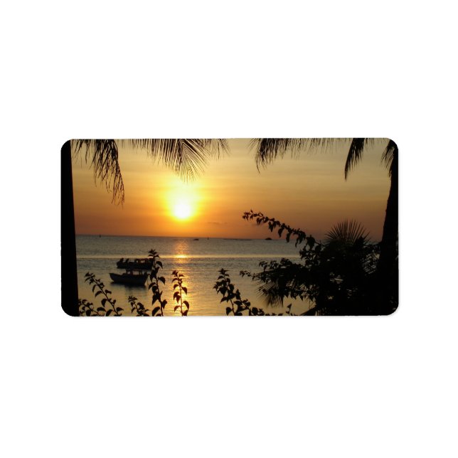 Etiqueta Paraíso de praia tropical (Frente)