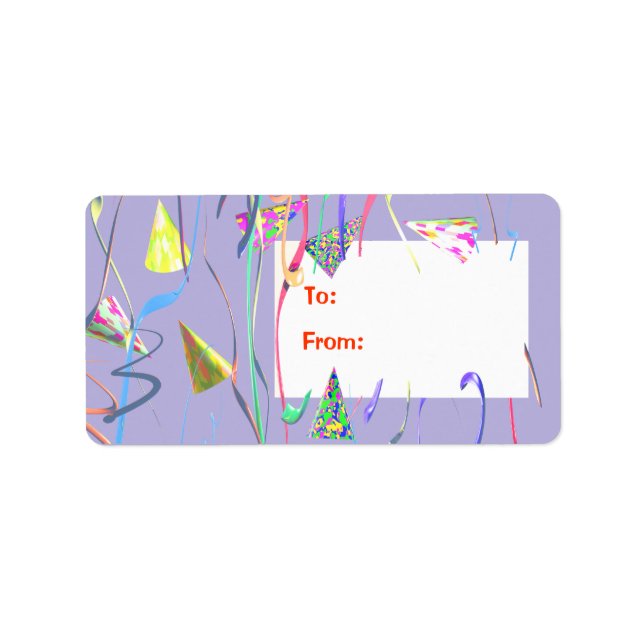 Etiqueta Parceiro Feliz de Aniversário que Ostenta a Etique (Frente)