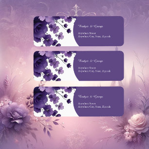 Etiqueta Paris Romance: Casamento da Torre Floral Roxa Eiff