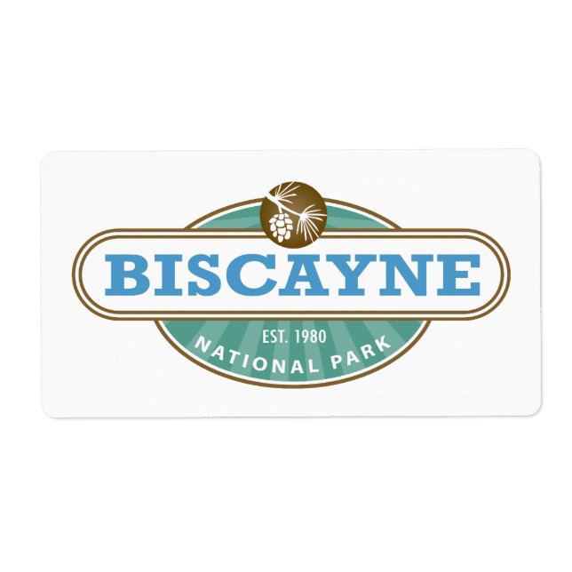 Etiqueta Parque Nacional Biscayne Flórida (Frente)