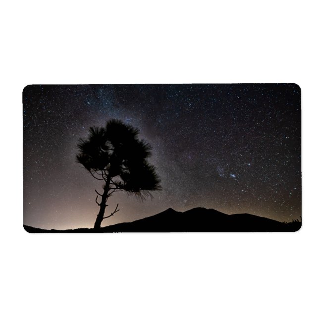 Etiqueta Parque Nacional Teide à noite (Frente)