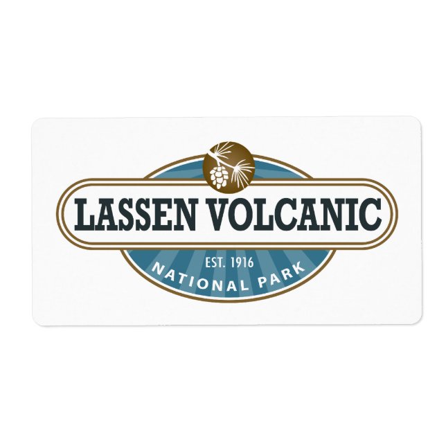 Etiqueta Parque Nacional Vulcânico Lassen (Frente)