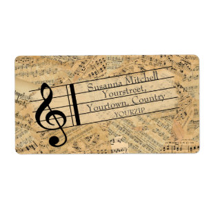 Etiqueta Partes da música ID389 do vintage