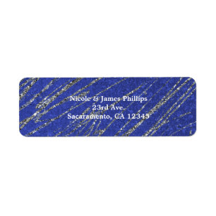 Etiqueta Partido Blue & Silver Modern Glam Marble Strike