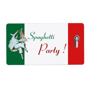 Etiqueta PARTIDO ESPAGHETTI ITALIANO KITCHEN, RESTAURANTE v