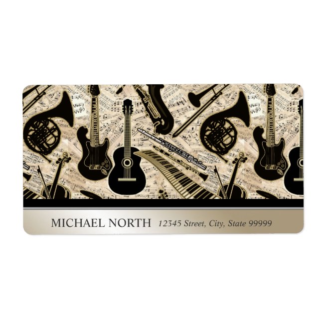 Etiqueta Partitura e preto dos instrumentos/ouro (Frente)