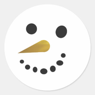 Etiqueta parva do boneco de neve/nariz folha