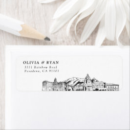 Etiqueta Pasadena Skyline Modern Return Address Labels