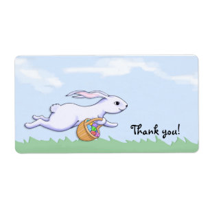 Etiqueta Páscoa Coelho Executar Obrigado Marca de Presente