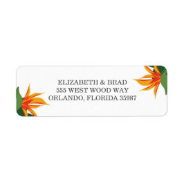 Etiqueta Pássaro do Casamento Tropical de Praia do Paraíso