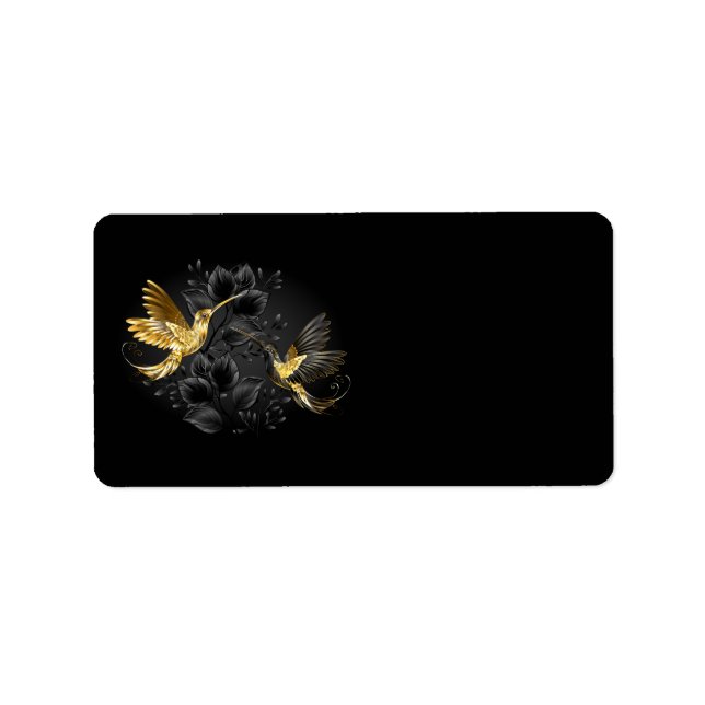 Etiqueta Pássaro Humino Negro e Dourado (Frente)