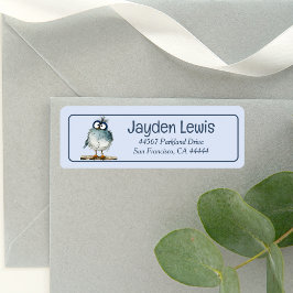 Etiqueta Pássaro Whimsical Em Um Endereço De Devolução De R