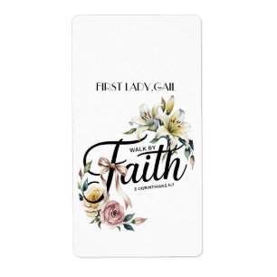 Etiqueta "Passear por Faith Floral Scripture Design