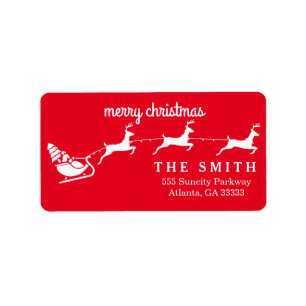 Etiqueta Passeio de Papai Noel Decorativo Natal Vermelho