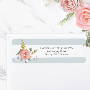 Etiqueta Pastel Boho Watercolor Floral