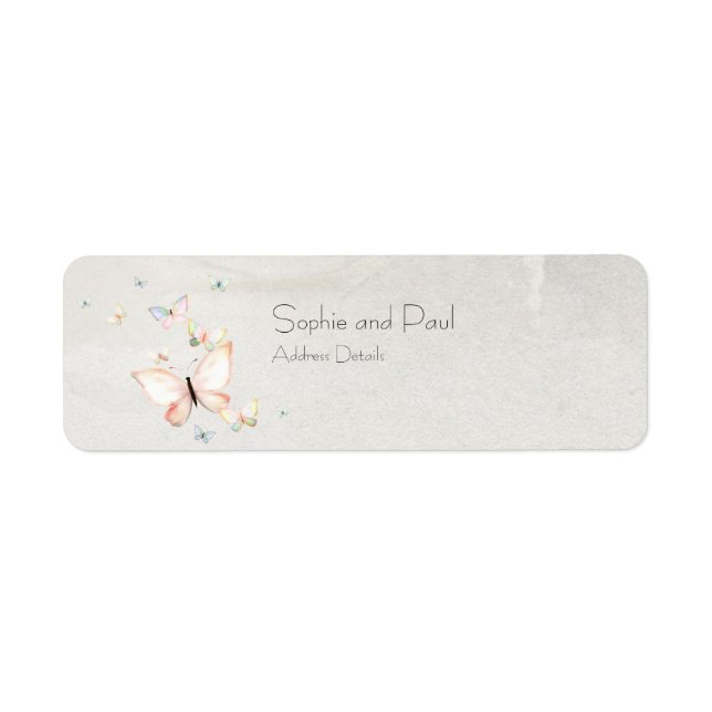 Etiqueta Pastel Butterflies Design Address Labels (Frente)