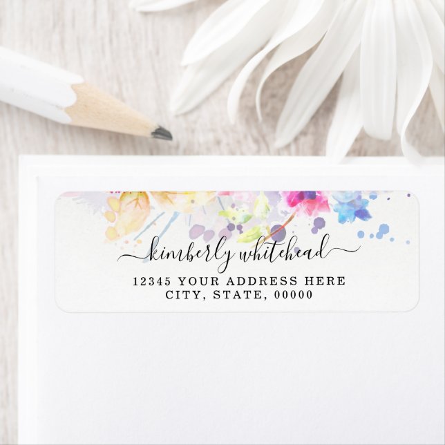 Etiqueta Pastel Elegante Floral de Aquarela (Insitu)