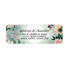 Etiqueta Pastel Flower Elegance: Casamento Floral Verde Sag
