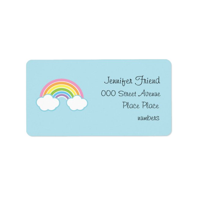 Etiqueta Pastel Happy Little Rainbow (Frente)