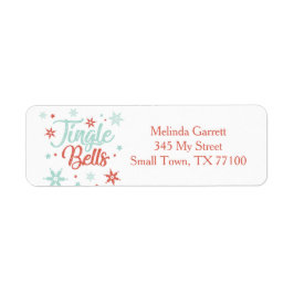 Etiqueta Pastel Jingle Bells Endereço Personalizado de Nata